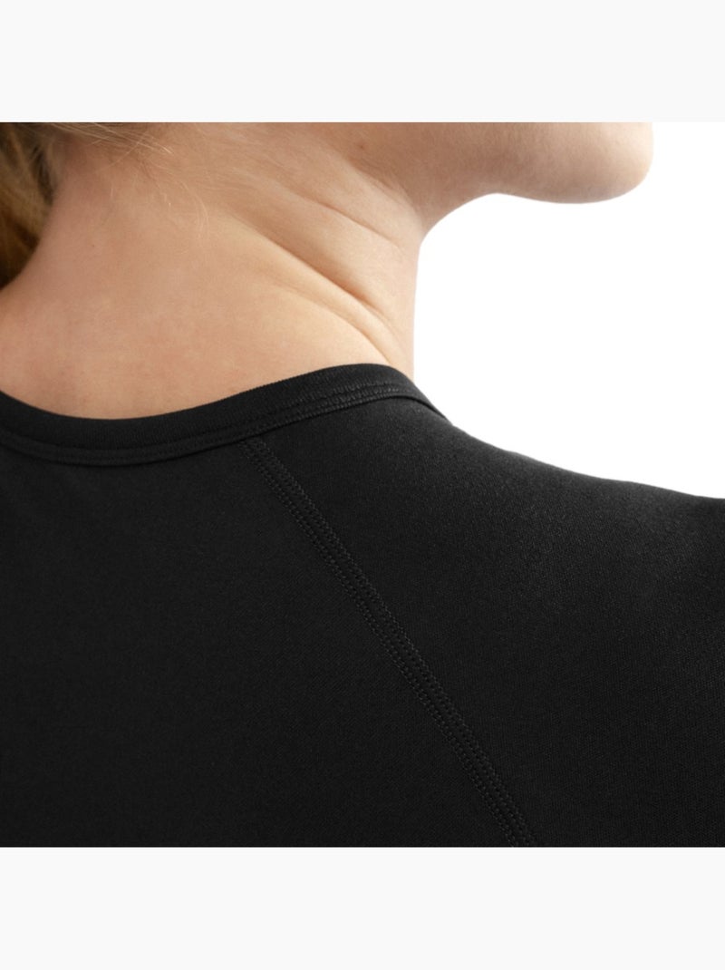Top corto sportivo a maniche corte senza cuciture da donna fitness donna attitud Nero - Kiabi