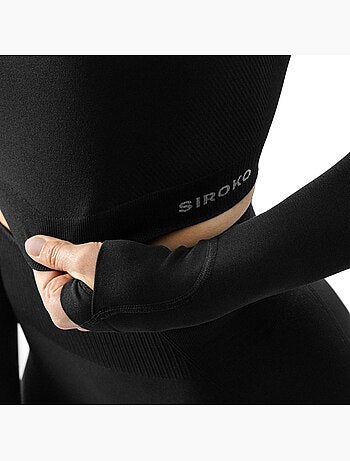Top corto sportivo a maniche lunghe senza cuciture da donna fitness donna tempo