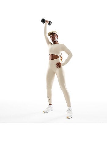 Top corto sportivo a maniche lunghe senza cuciture da donna fitness donna victor