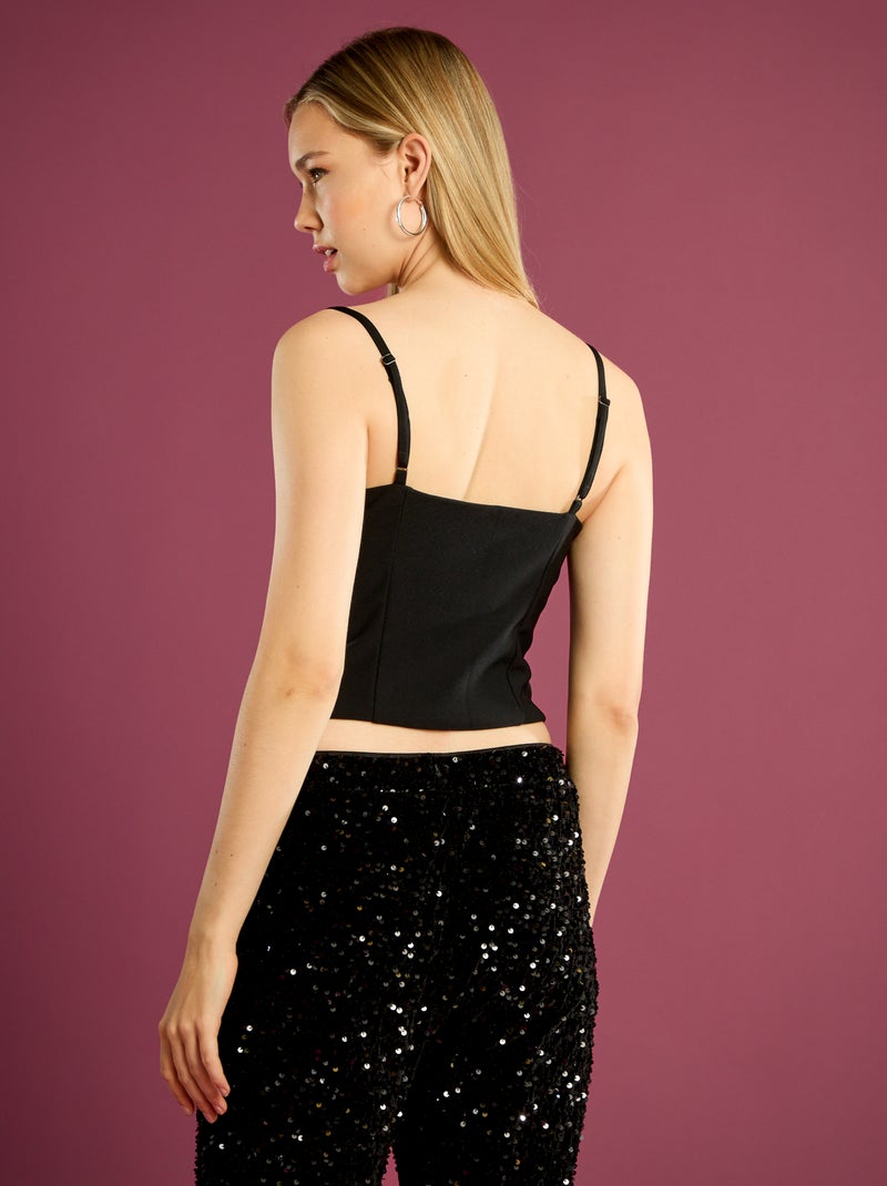 Top corto stile corsetto Nero - Kiabi