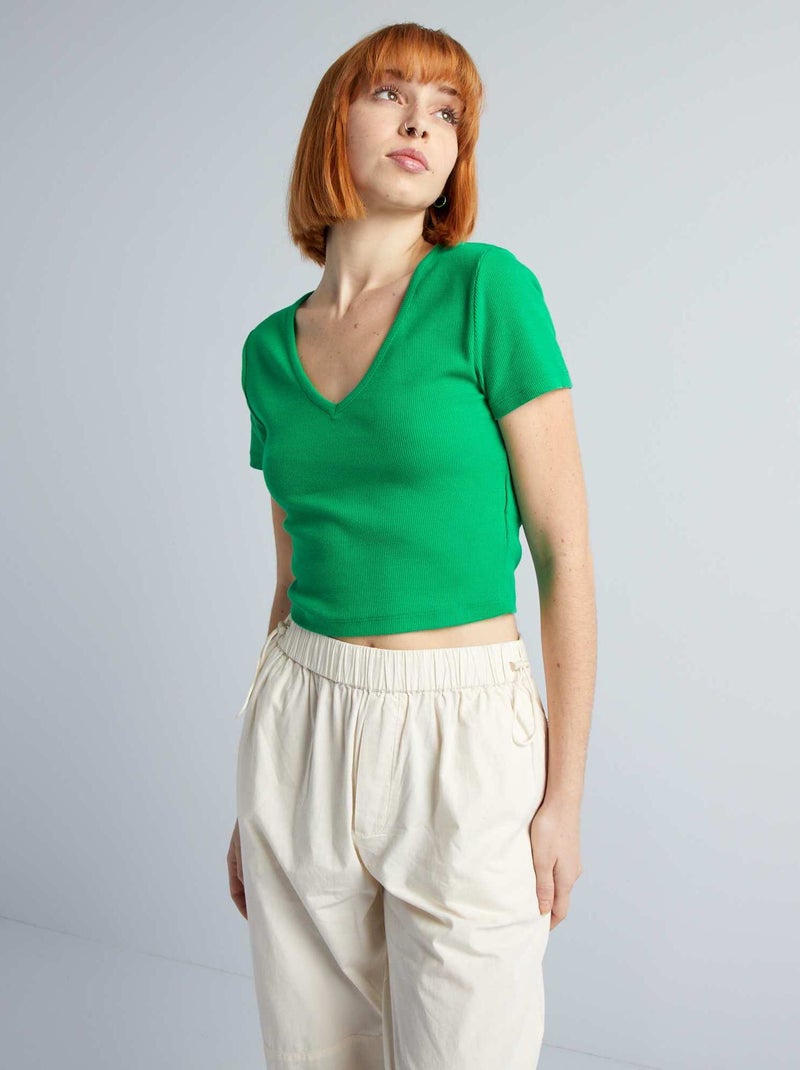 Top corto VERDE - Kiabi