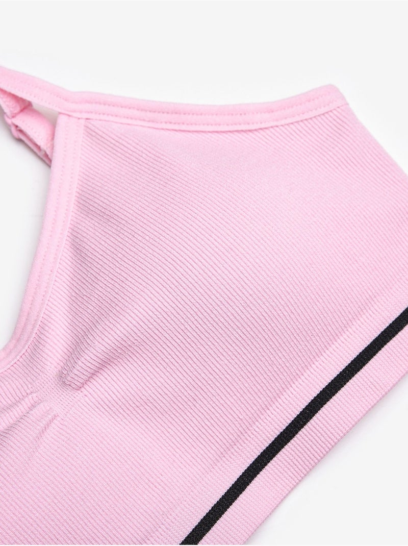 Top crop aperto seamless bambina penti Rosa chiaro - Kiabi