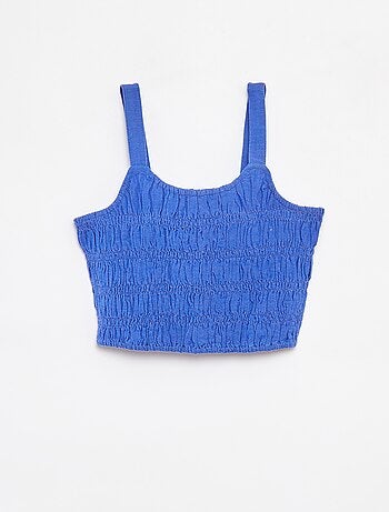 Top cropped con spalline