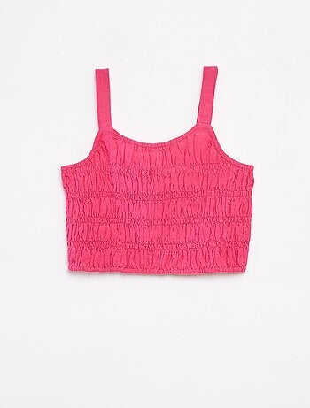 Top cropped con spalline