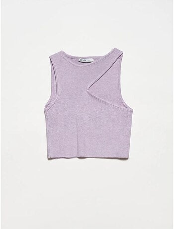 Top cropped in maglia asimmetrico senza cuciture dilvin