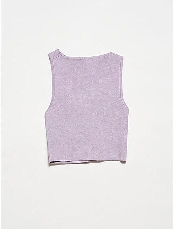 Top cropped in maglia asimmetrico senza cuciture dilvin