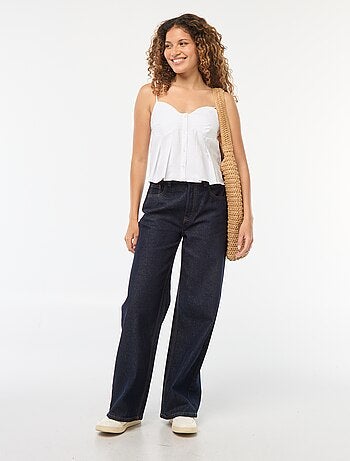 Top cropped in popeline