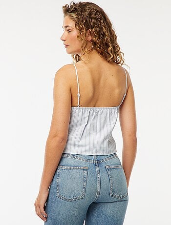 Top cropped in popeline