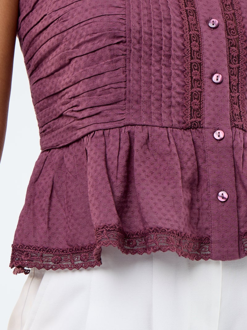 Top cropped spalline sottili Viola - Kiabi