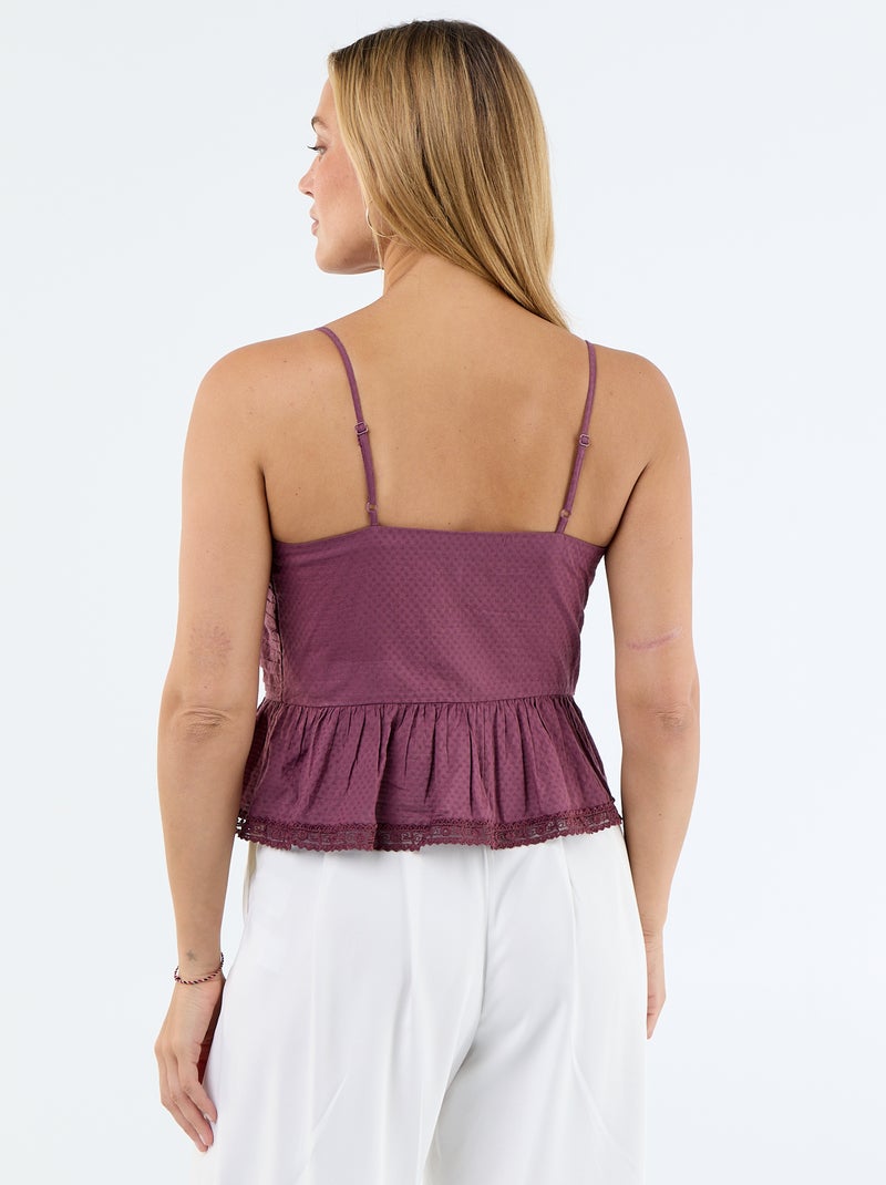 Top cropped spalline sottili Viola - Kiabi