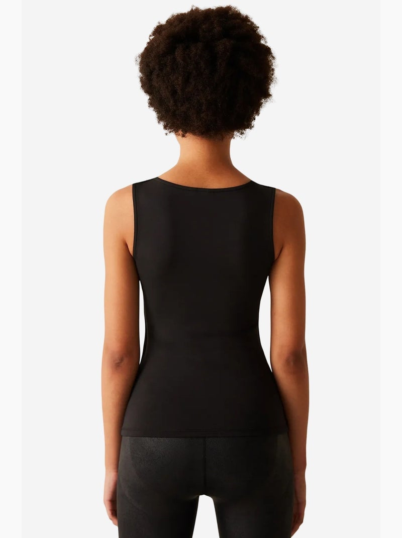 Top donna con scollo quadrato penti Nero - Kiabi