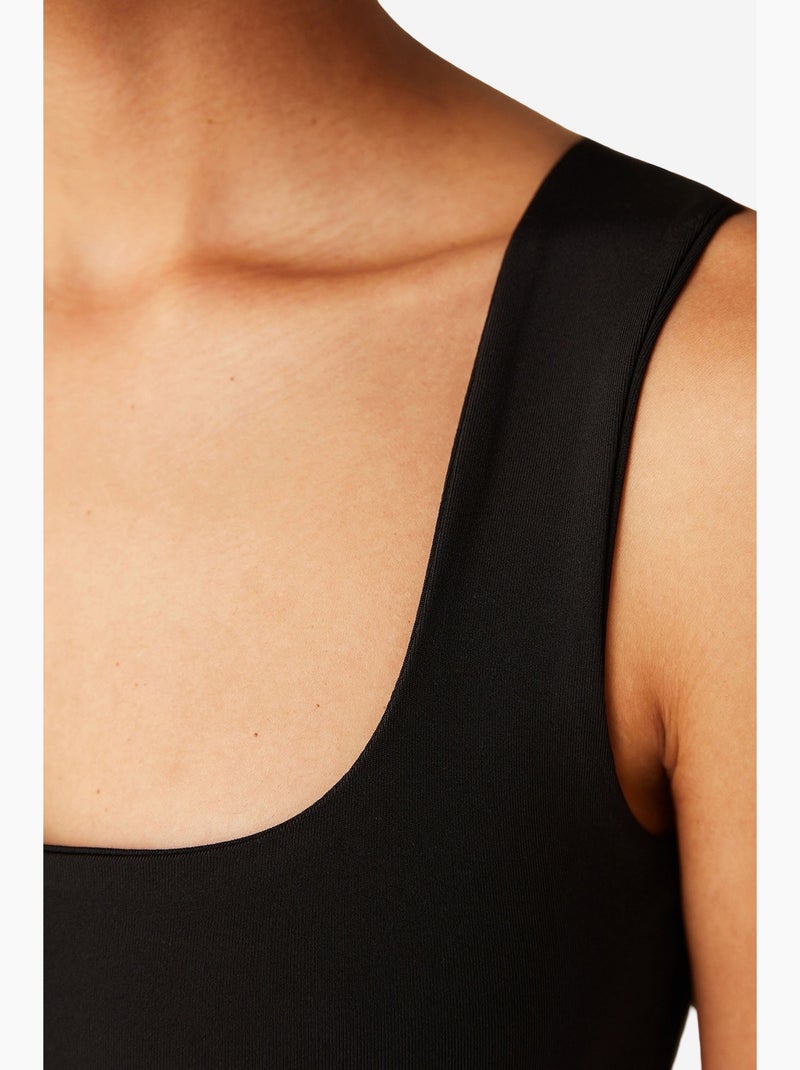 Top donna con scollo quadrato penti Nero - Kiabi