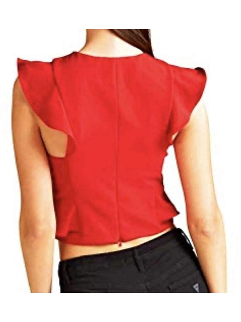 Top Donna Guess con Volant Rosso - Kiabi