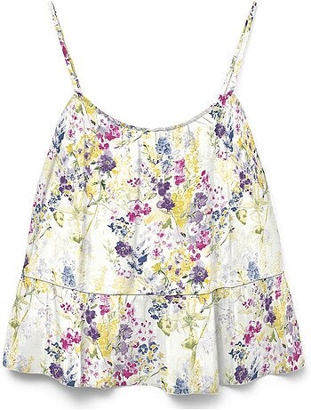 Top donna senza maniche stampato vero moda