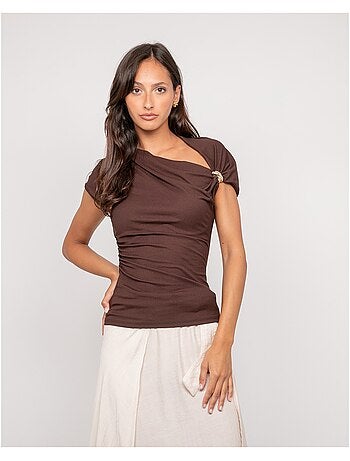 Top drappeggiato con gioielli FIJAYA