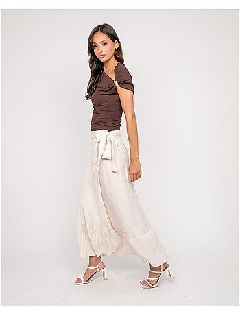 Top drappeggiato con gioielli FIJAYA