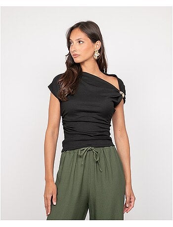 Top drappeggiato con gioielli FIJAYA