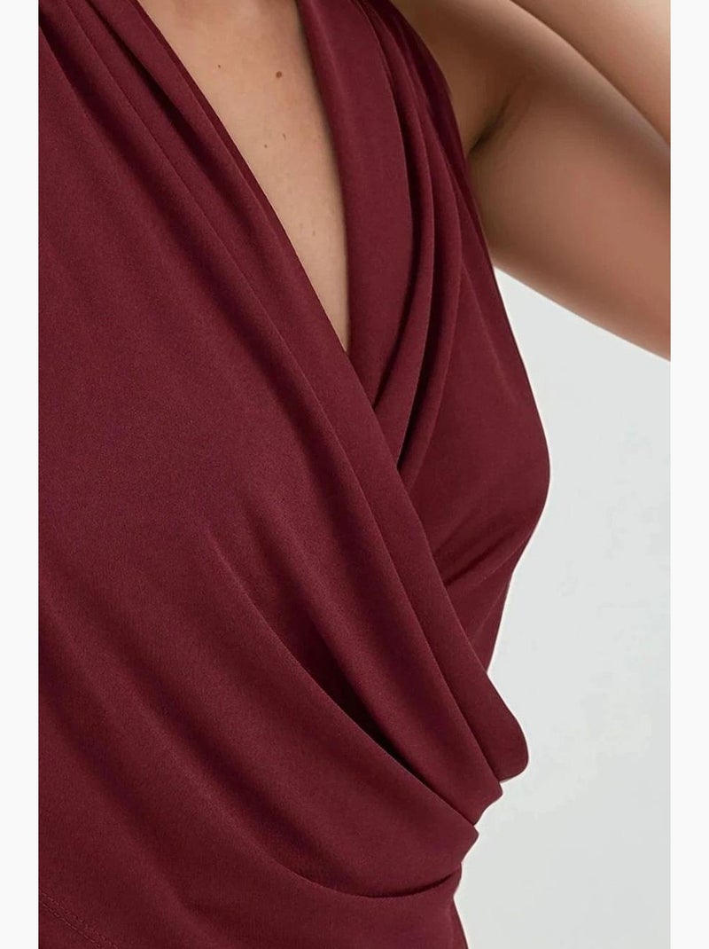 Top drappeggiato scollo morbido hiccup Rosso bordeaux - Kiabi