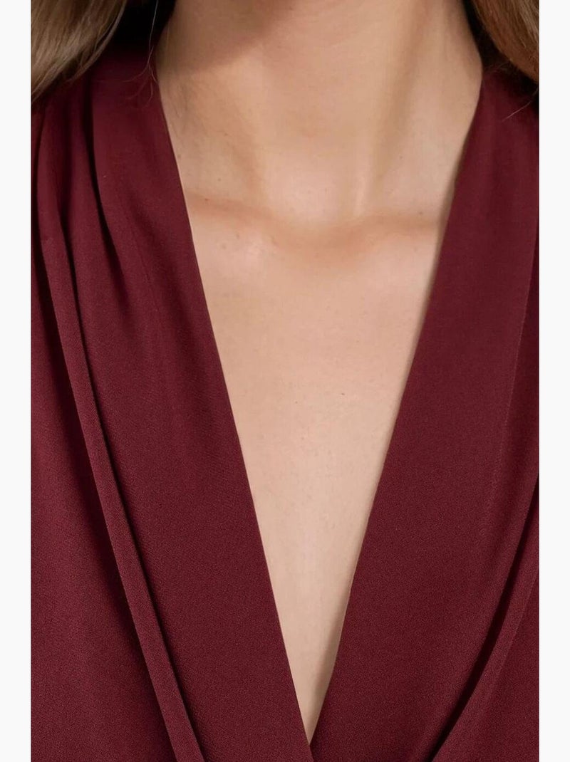 Top drappeggiato scollo morbido hiccup Rosso bordeaux - Kiabi