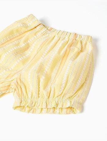 Top e pantaloncini in cotone a righe