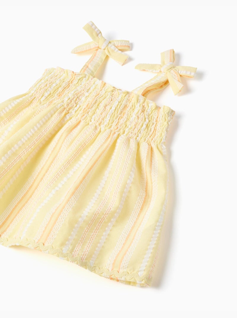 Top e pantaloncini in cotone a righe Giallo chiaro - Kiabi