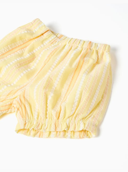 Top e pantaloncini in cotone a righe - Kiabi