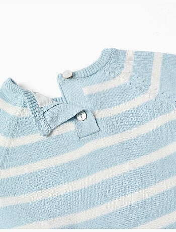 Top e pantaloncini in maglia di cotone a righe
