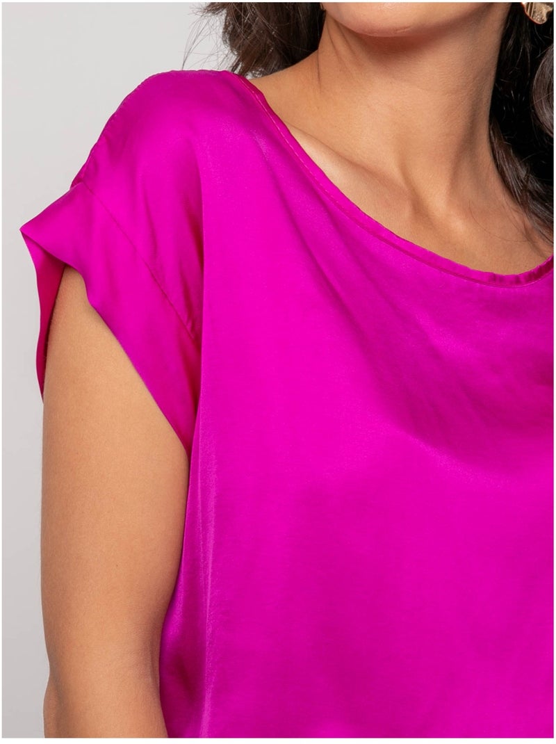 Top effetto satin FRIDOLE Rosa fucsia - Kiabi