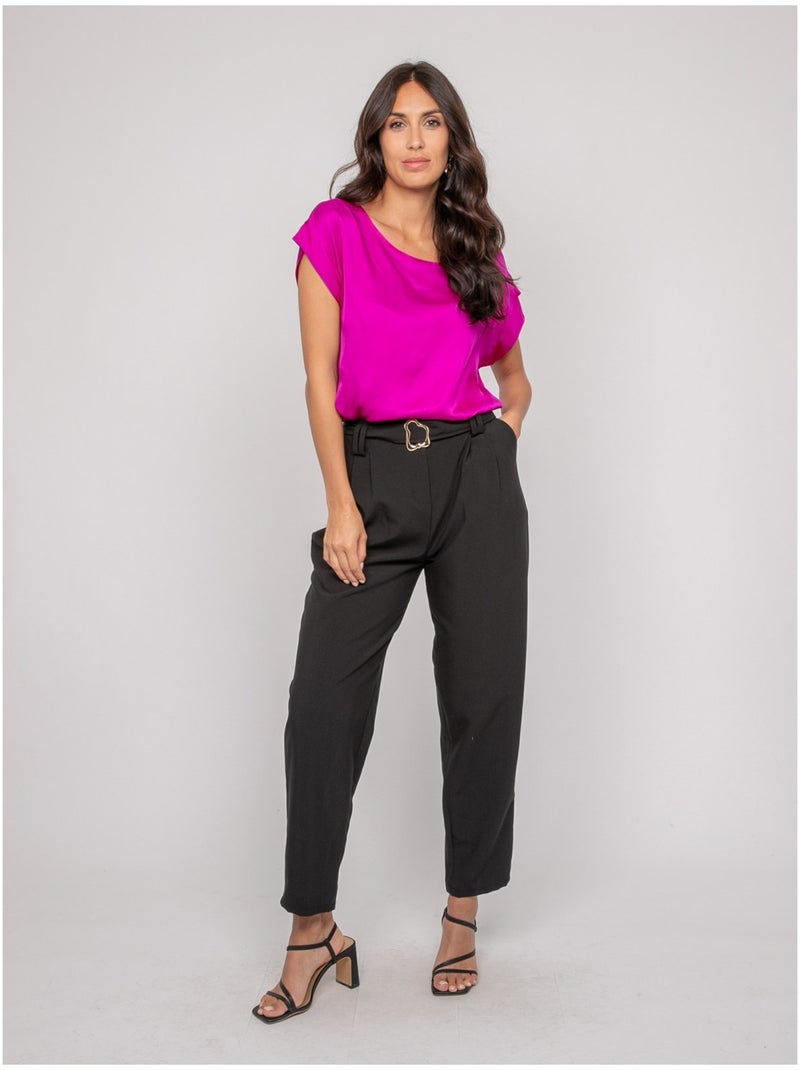 Top effetto satin FRIDOLE Rosa fucsia - Kiabi