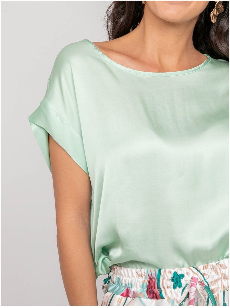 Top effetto satin FRIDOLE Verde acqua - Kiabi