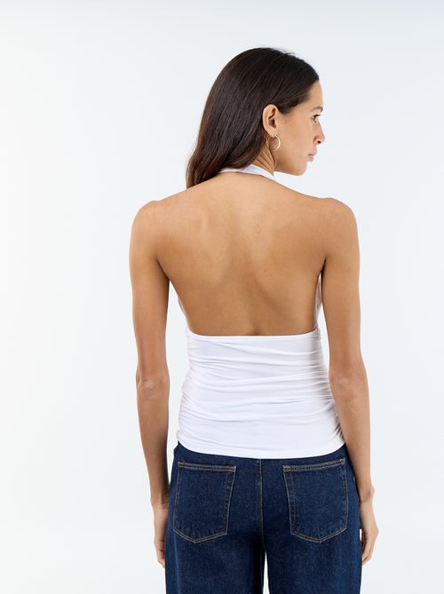 Top elasticizzato con scollo all'americana - Kiabi