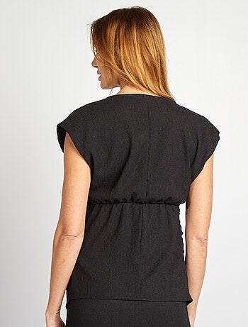 Top en maglia crêpe