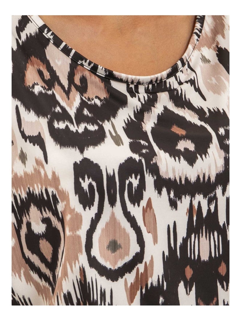 Top fluide manches courtes motifs FLORINE Nero - Kiabi