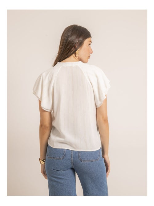 Top fluido a maniche corte con volant FABEA - Kiabi