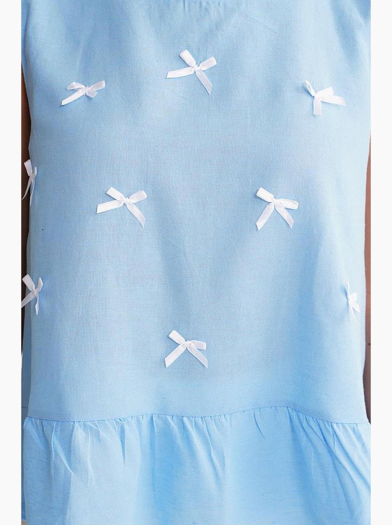 Top girocollo dettaglio fiocco mixray Blu cielo - Kiabi