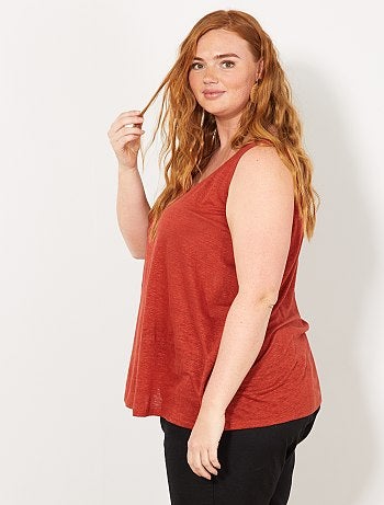 Top girocollo lino - Kiabi