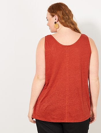 Top girocollo lino - Kiabi