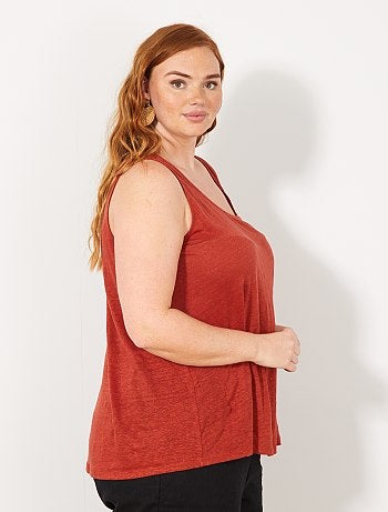 Top girocollo lino - Kiabi