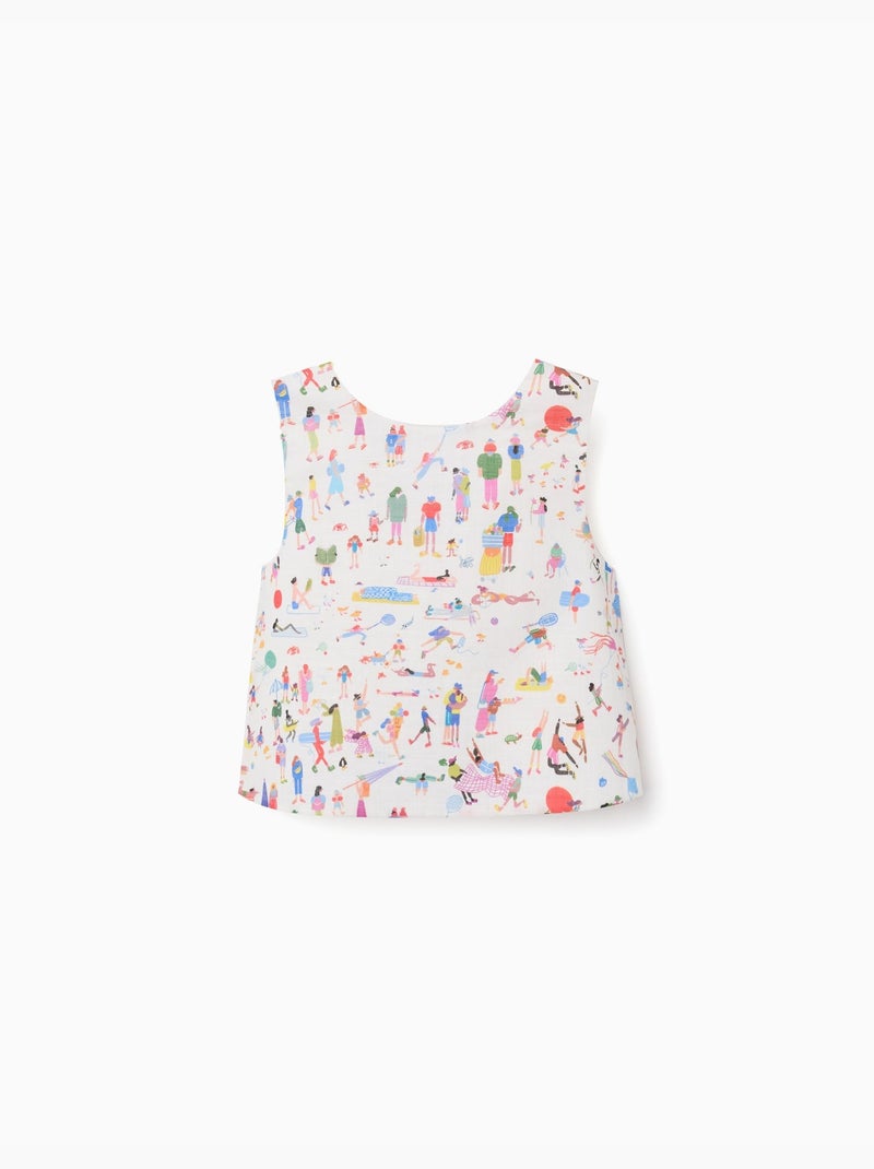 Top in cotone senza maniche con stampa Carolina Celas x Zippy Bianco - Kiabi