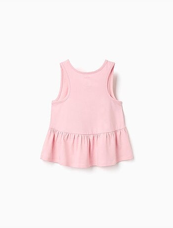 Top in cotone senza maniche con stampa Stitch