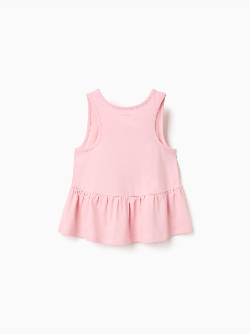 Top in cotone senza maniche con stampa Stitch Rosa chiaro - Kiabi