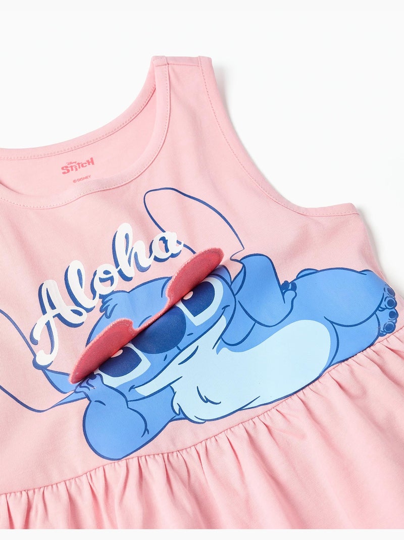 Top in cotone senza maniche con stampa Stitch Rosa chiaro - Kiabi