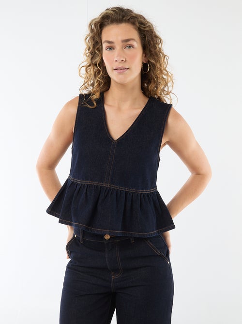 Top in denim con scollo a V - Kiabi
