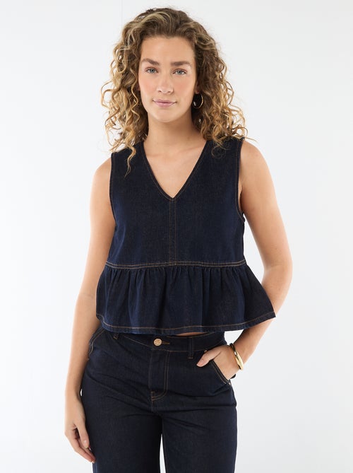 Top in denim con scollo a V - Kiabi