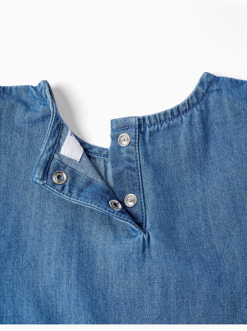 Top in denim stile poncho con volant e ricamo - Kiabi