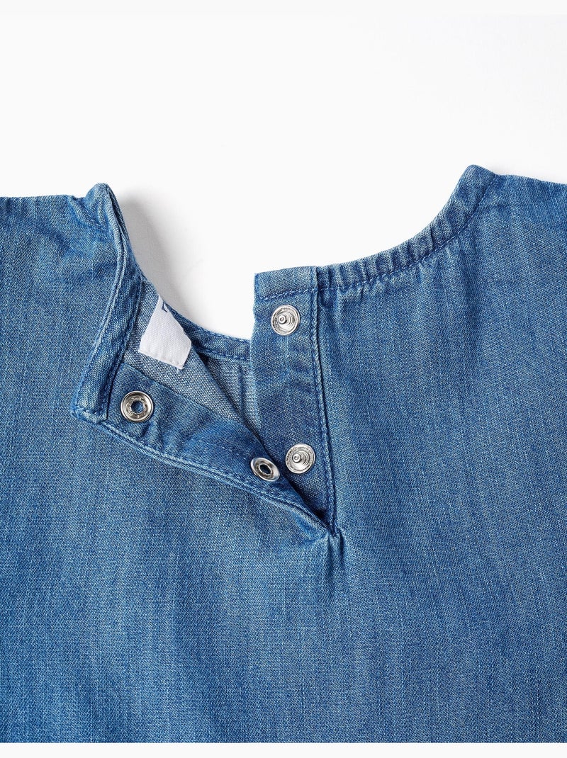 Top in denim stile poncho con volant e ricamo Blu Blu - Kiabi