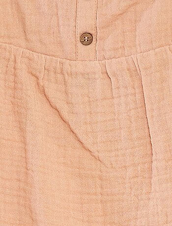 Top in garza di cotone con spalline sottili