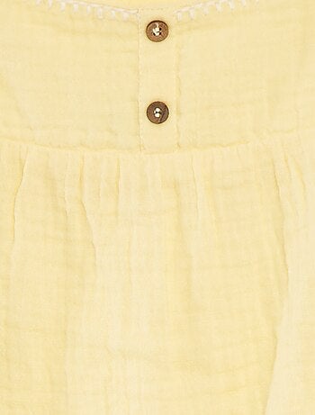 Top in garza di cotone con spalline sottili