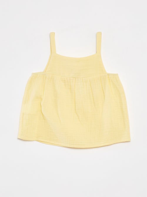 Top in garza di cotone con spalline sottili - Kiabi