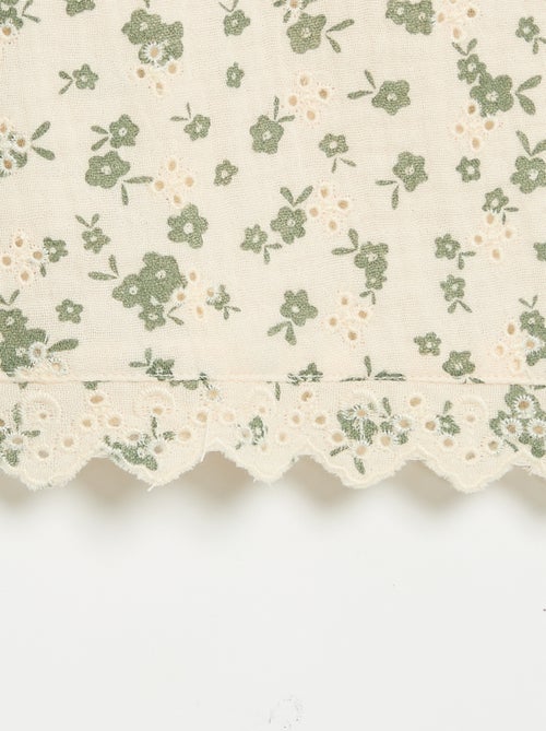 Top in garza di cotone e stampa a fiori - Kiabi